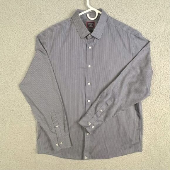 UNTUCKIT MENS BUTTON DOWN SHIRT BLUE WITH STRIPES SIZE XL - Picture 1 of 10